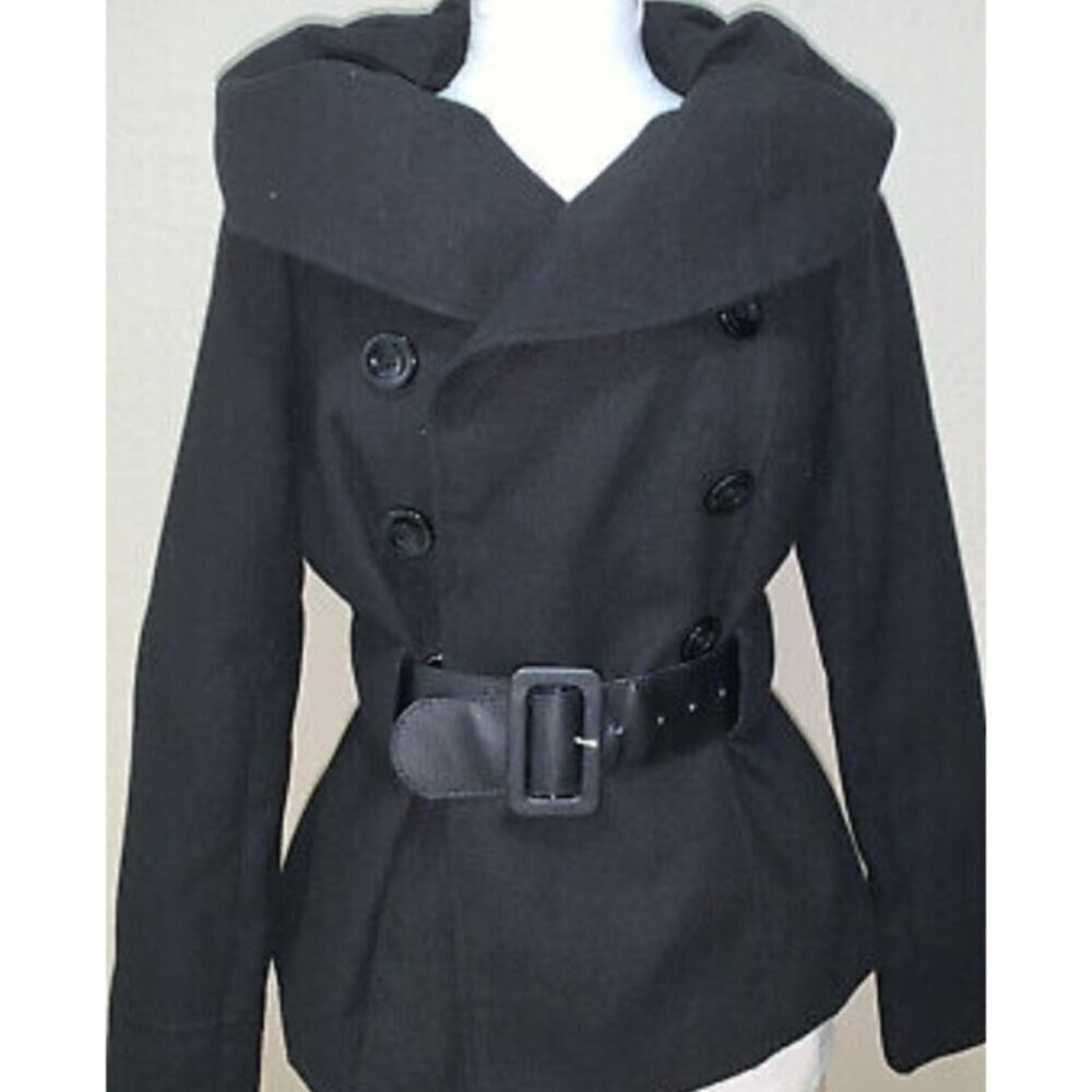 XXI Forever 21 Double-Breasted Hipster Peacoat Black Size S